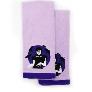 Wednesday Addams NWT 2-pk Hand Towel Set in Purple Cotton